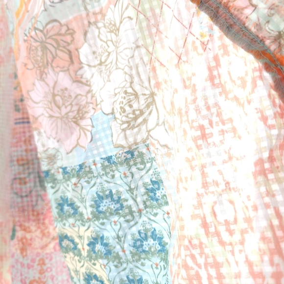 World Market Multi Print Plaid Semi Sheer Kimono OS - Picture 9 of 14